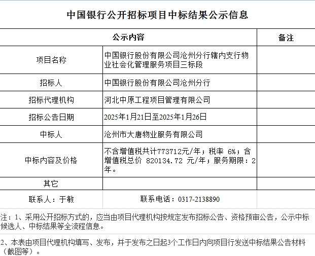 中国银行公开招标项目中标结果公示信息——中国银行股份有限公司沧州分行辖内支行物业社会化管理服务项目三标段.jpg