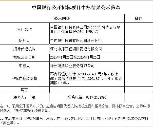 中国银行公开招标项目中标结果公示信息——中国银行股份有限公司沧州分行辖内支行物业社会化管理服务项目四标段.jpg